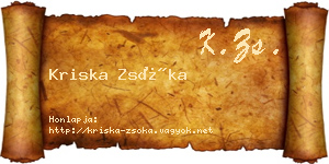 Kriska Zsóka névjegykártya